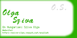 olga sziva business card